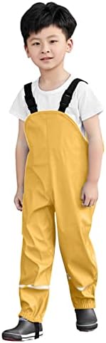 Kids Toddler Waterproof Rain Pants for Boy Girl with Hood