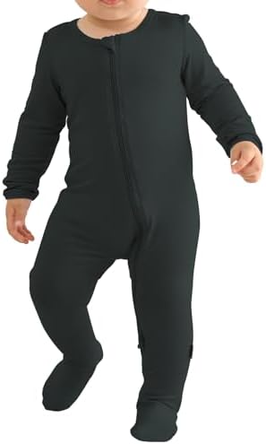 Ekkimy Long Sleeve Baby Romper with Double Zipper Bamboo Rayon