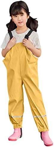 Kids Toddler Waterproof Rain Pants for Boy Girl with Hood
