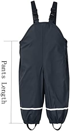 Kids Toddler Rain Overalls with Hood and Reflective Stripes