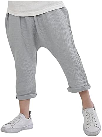 Boys Girls Cotton Linen Jogger Pants Perfect Fit