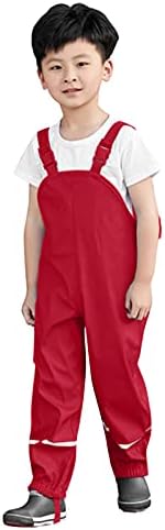 Kids Toddler Rain Overalls with Hood and Reflective Stripes