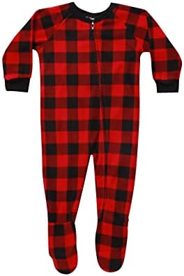 Matching adult buffalo plaid onesies