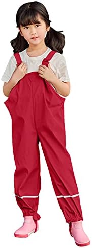 Kids Toddler Rain Overalls with Hood and Reflective Stripes