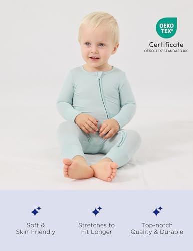 EASWEET Bamboo Viscose Zipper Pajamas Perfect Comfort for Baby
