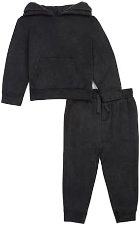 Splendid baby-boys Washed Black Hoodie Jogger Set