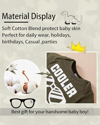 NZRVAWS Baby Romper Pants Set 0-18 Months Letter Printed Soft Stylish
