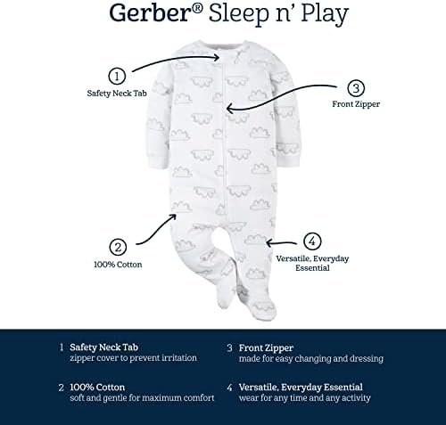 Gerber Baby Boys 4-Pack Sleep N Play Footies