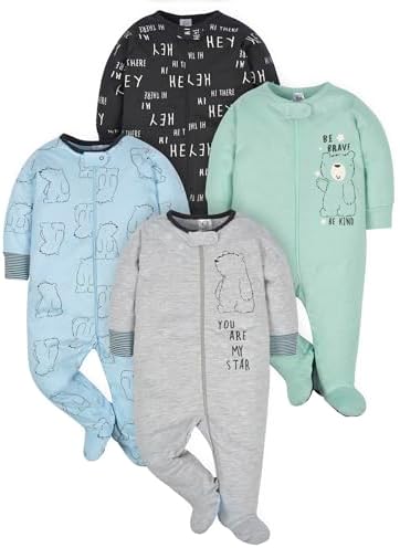 Gerber Sleep n Play Footie 4-Pack Soft Cozy for Night Day