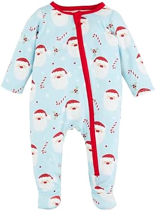 Mud Pie Boys Blue Santa Glow Baby Sleeper