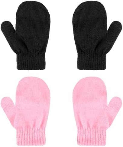 2 Pair Soft No-Scratching Baby Mittens for Winter