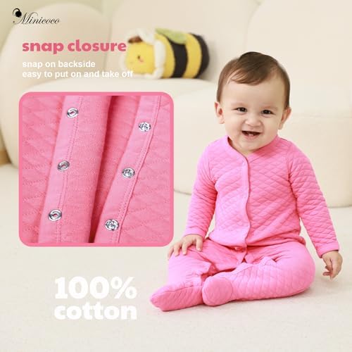 Minicoco Unisex Baby Cotton Footed Jumpsuit AutumnWinter