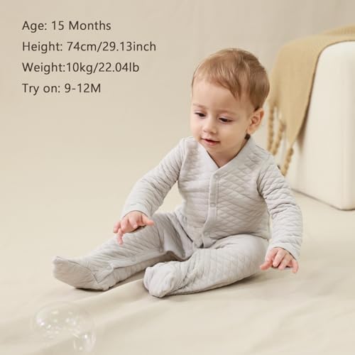 MINICO Unisex Baby Footie Jumpsuit - Soft Cozy Autumn Winter