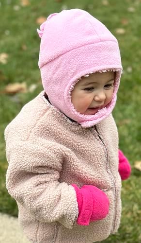 NIce Caps Baby Toddler Mittens Kids 2 Pairs for Winter Warm Sherpa Lined Gloves Snug and Cozy for Little Ones