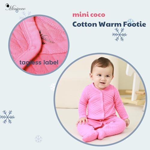Minicoco Unisex Baby Cotton Footed Jumpsuit AutumnWinter
