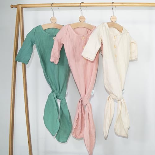 Organic Cotton Knotted Baby Gown - Soft and Stylish Sleepwear for Newborns