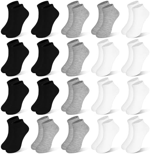 ZERULETS - 20 Pairs Low Cut Ankle Socks for Kids