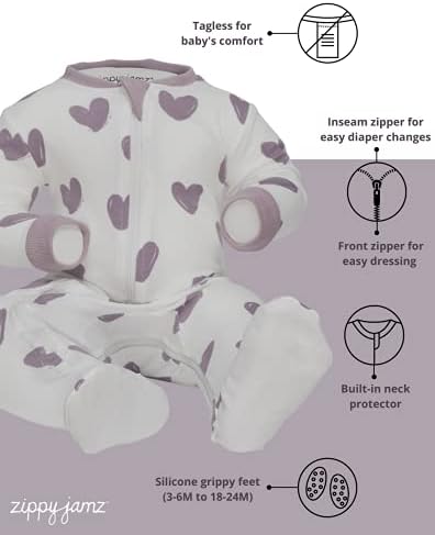 ZippyJamz Premium Organic Pajamas with Inseam Zipper for Sleepers
