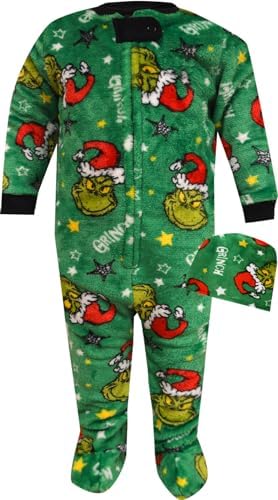 MJC Boys Dr Seuss Grinch Christmas Unisex Blanket Sleeper