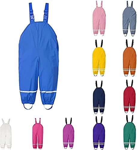 Kids Suspender Rain Pants Toddler Boys Girls Waterproof Reusable Overalls