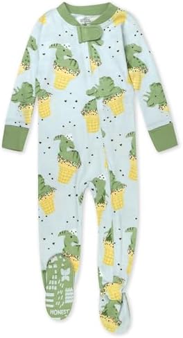 HonestBaby Organic Cotton Non-Slip Pajamas for Baby Boys