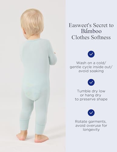 EASWEET Bamboo Viscose Zipper Pajamas Perfect Comfort for Baby