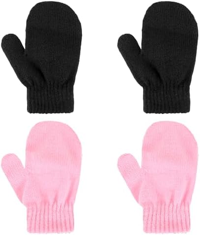 2 Pair Soft No-Scratching Baby Mittens for Winter