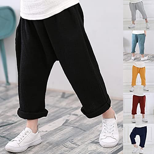 Boys Girls Cotton Linen Jogger Pants Perfect Fit