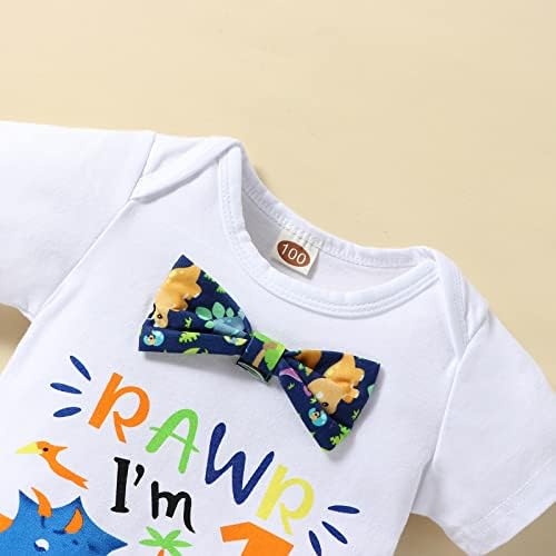 First Birthday Boys Set - Dinosaur Bow Tie Romper