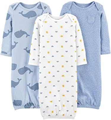 Simple Joys Cotton Sleeper Gown for Boys 3-Pack