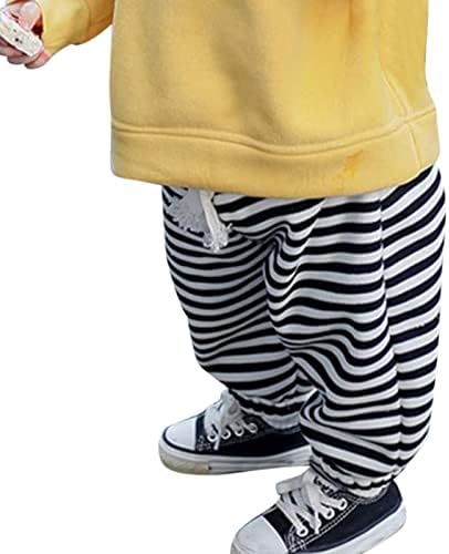 Boys Fleece Lined Striped sweatpants Cotton Striped Elastic waist Under 10 months