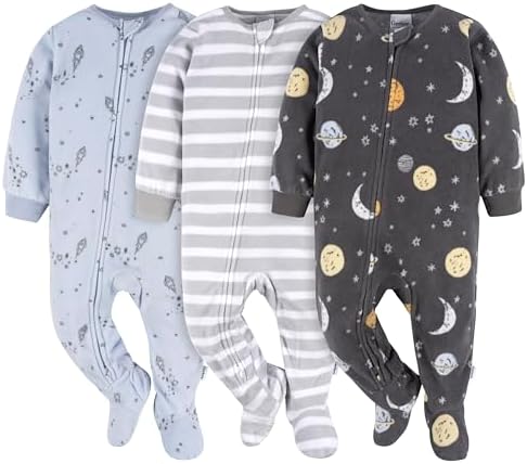 Gerber Baby Boys Flame Resistant Fleece Pajamas 3 Pack