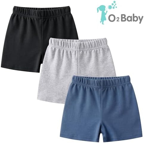 O2 BABY Organic Cotton Super Soft Unisex Baby Jogger Pants 3-Pack