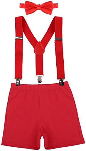 IBTOM Castle Baby Boys Cake Smash Outfit Suspenders Bowtie Set