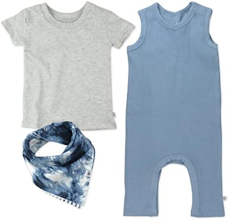 HonestBaby Unisex-Rib Romper Organic Cotton Reversible Bib