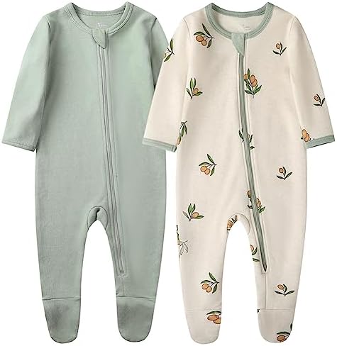 O2 BABY Organic Cotton Zip-Front Pajamas