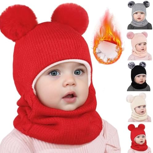 Winter Warm Hat Scarf Set for Toddler Babies