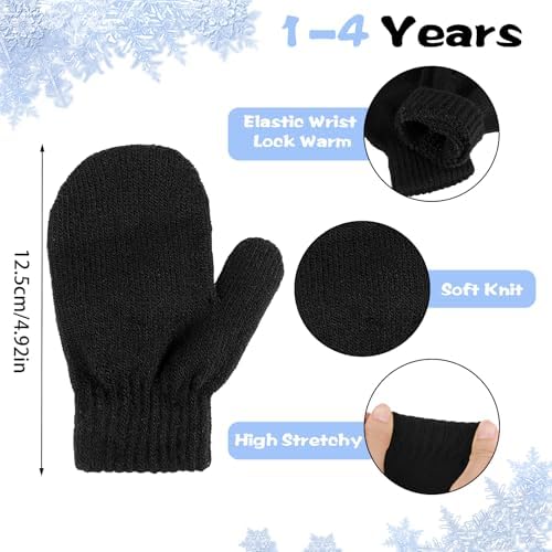 2 Pair Soft No-Scratching Baby Mittens for Winter