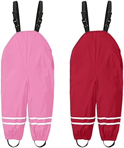 Kids Suspender Rain Pants Toddler Boys Girls Waterproof Reusable Overalls