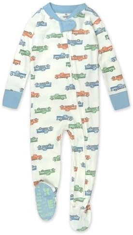 HonestBaby Organic Cotton Pajamas One-Piece Sleeper Zip Front for Baby Boys