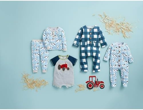 Mud Pie Baby Boy Farmhouse Sleeper - Soft Eco-Friendly
