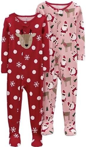 Carters Just One You Reindeer Black Santa Blanket Sleepers 2 Pack 18 Months