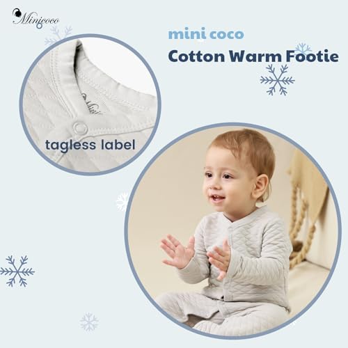 MINICO Unisex Baby Footie Jumpsuit - Soft Cozy Autumn Winter