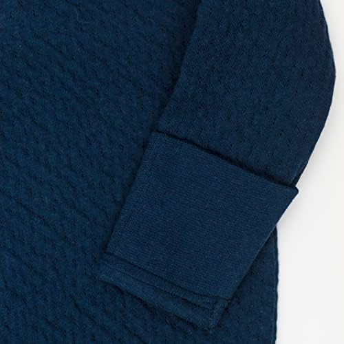HONESTBABY Organic Cotton Matelasse Kimono Coverall Dark Navy 3-6 Months