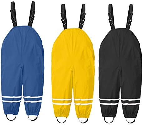 RNTOP Kids Toddler Suspender Rain Pants
