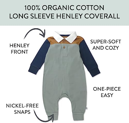 HonestBaby 100 Organic Cotton Baby Boys Rugby Romper