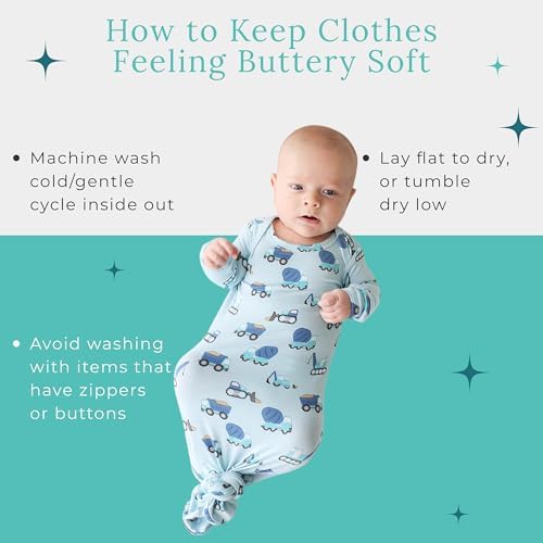 Perfect Newborn Gown Easy Tie Bamboo Viscose No-Splash Sleepers