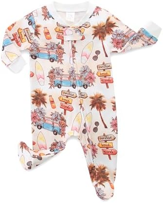 Bibimom Neutral Baby Footies for Boys Girls Double Zipper Rompers