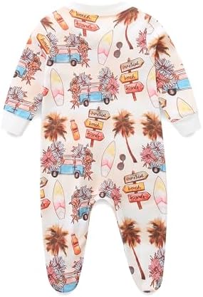 Bibimom Neutral Baby Footies for Boys Girls Double Zipper Rompers