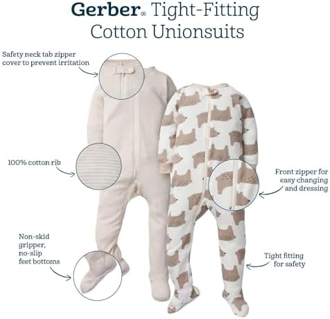Gerber Baby Boys 4-Pack Footed Pajamas